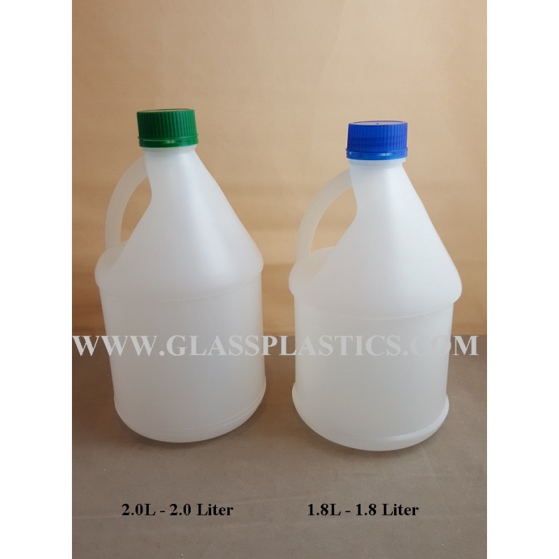 Round HDPE Container: 1.8 Liter & 2.0 Liter