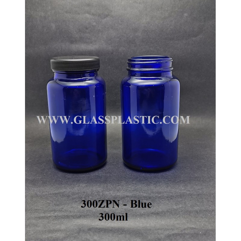 Tablet Glass Bottle – 300ml Blue color