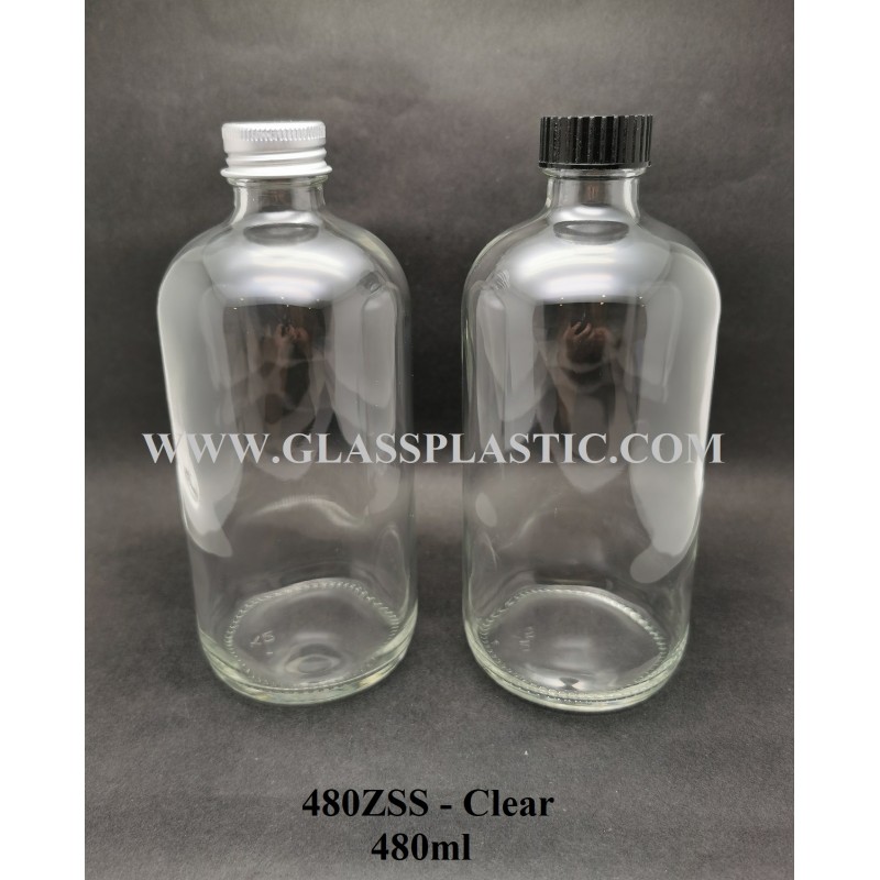 Amber/Clear Syrup Bottle – 480ml