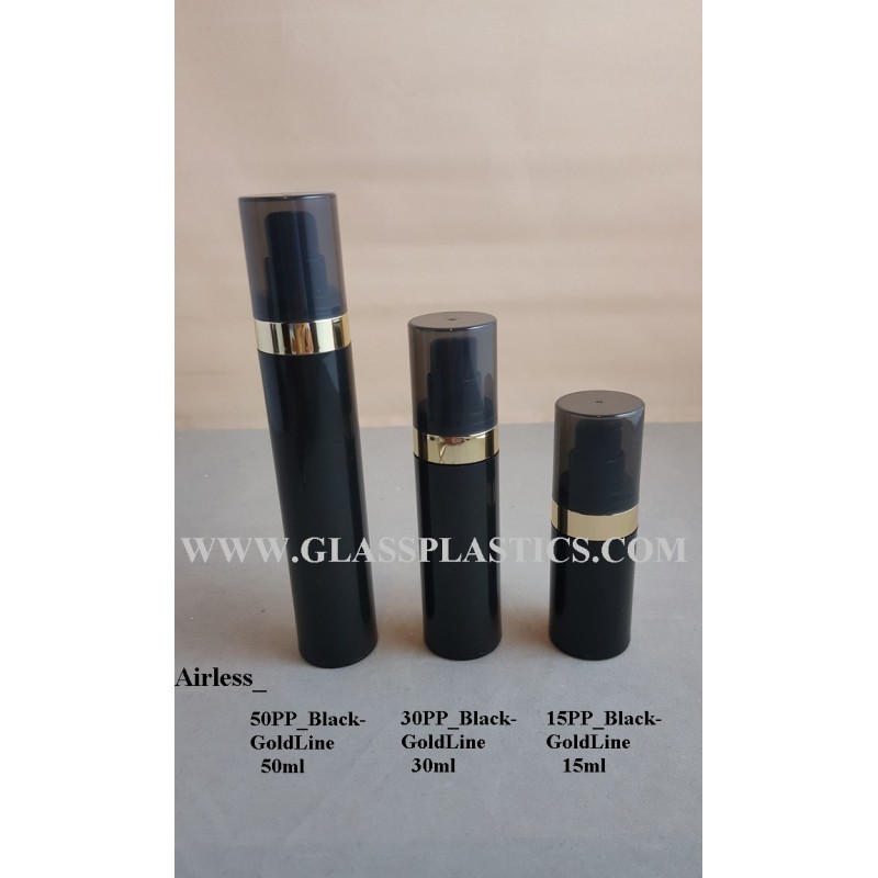 Airless Pump – PP Black with Gold Line