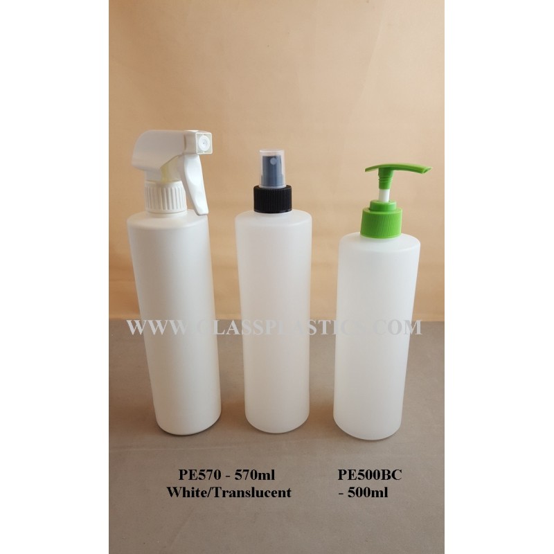 Round HDPE Bottle: 500ml & 570ml