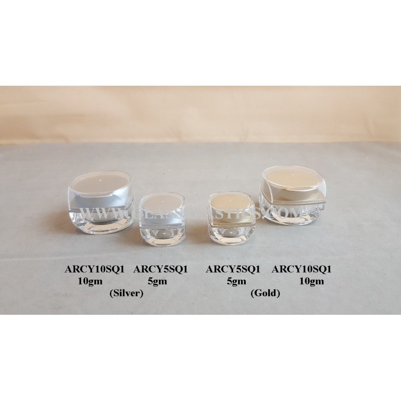 Square Acrylic Jar – 5gm & 10gm Type 1