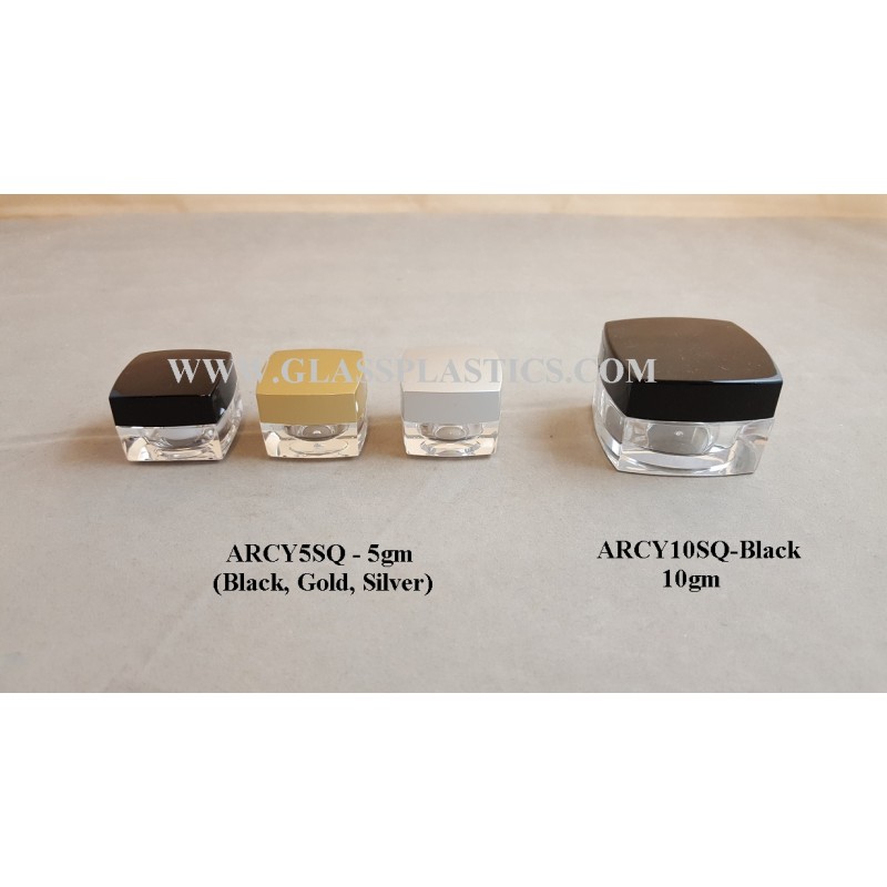 Square Acrylic Jar – 5gm & 10gm