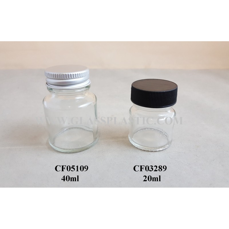 Small Rd. Glass Bottle : 20ml & 40ml