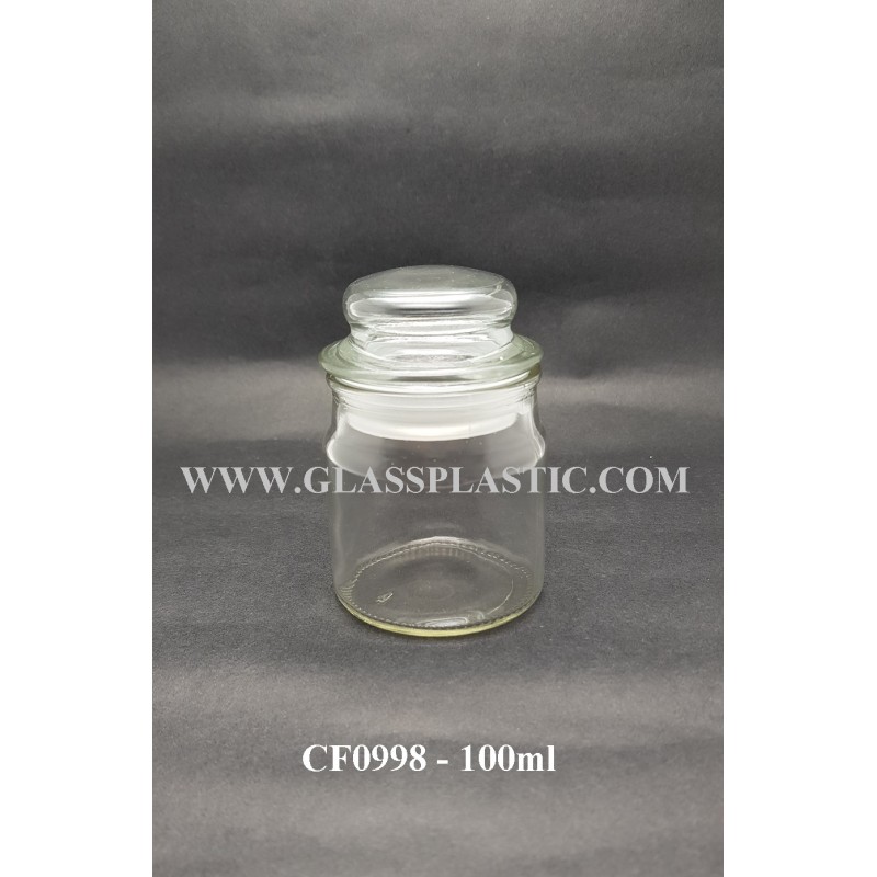 CF0998 – 100ml  Glass Jar (Glass Cork)