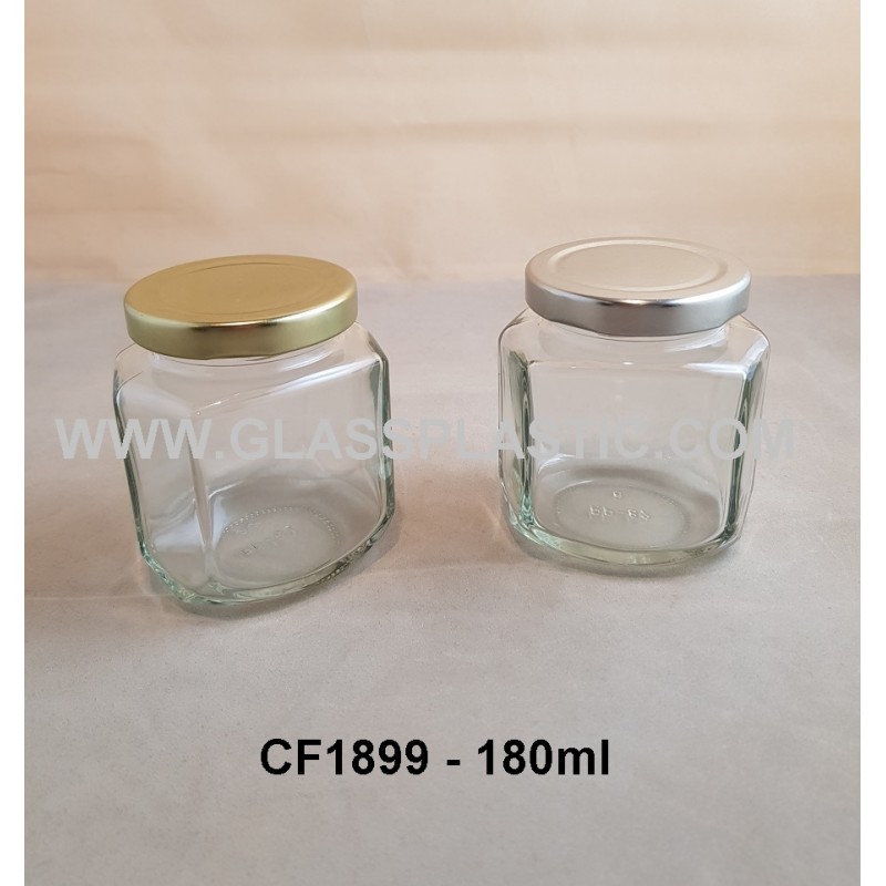 180ml Sqaure Glass Jar with Curve Edges