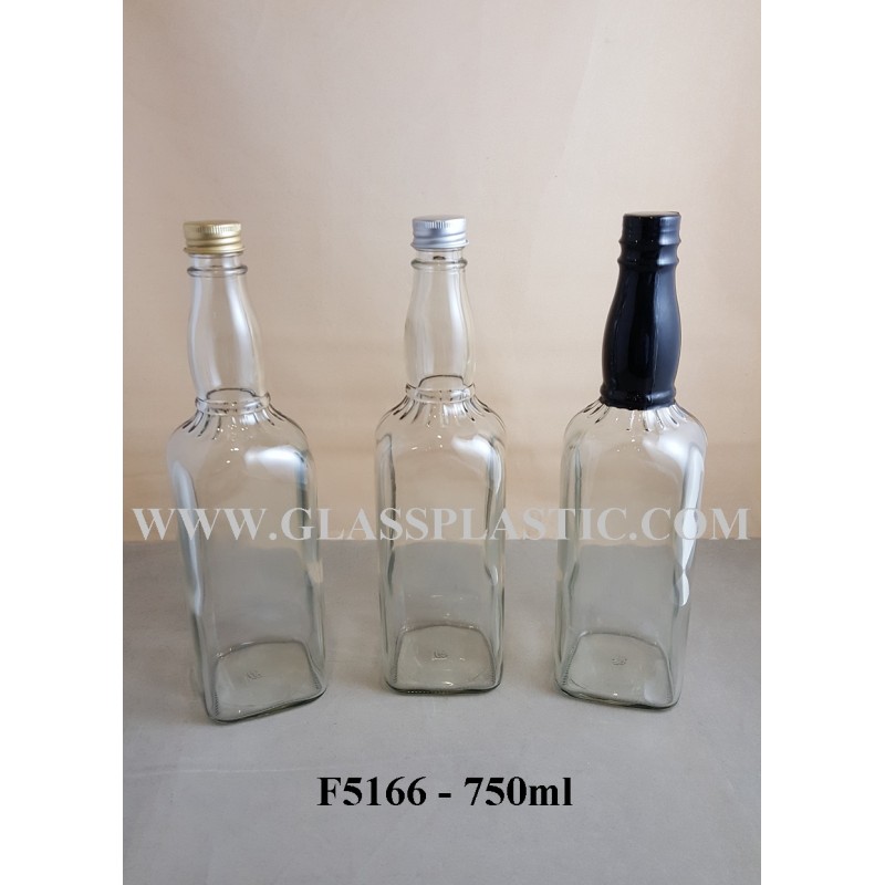 Square Glass Bottle – 750ml