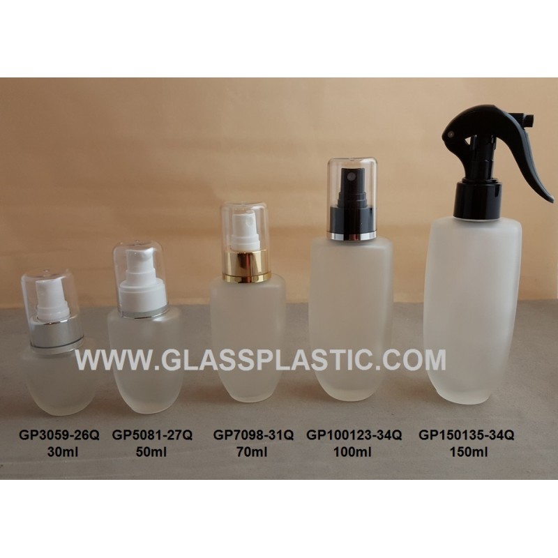 Cosmetic Glass Bottle – 30ml to 150ml (Arc Shape)