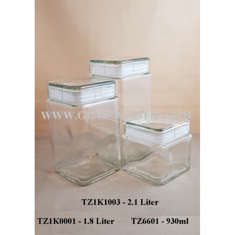 Air Tie Rectangle Jar: 930ml ~ 2.1 Liter